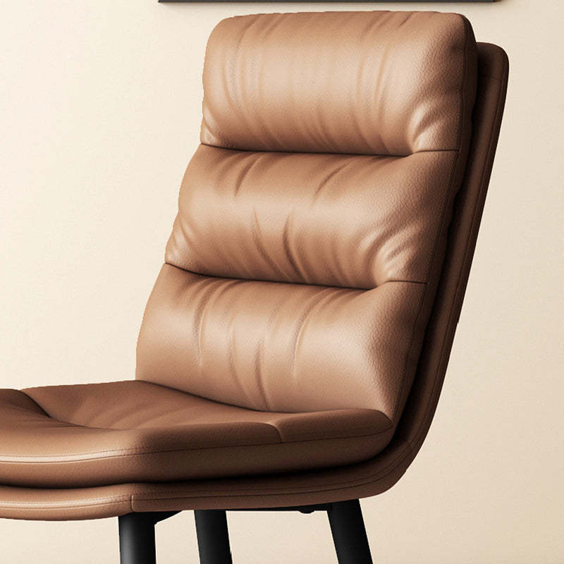 Minimalist Leather Steel Dining Chair