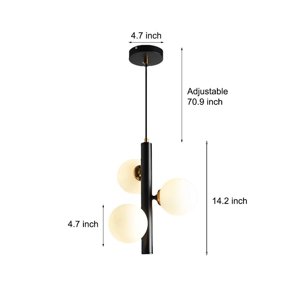 Three Glass Ball LED Nordic Dining Chandelier