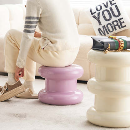 Scandinavian Acrylic Cylinder Vanity Stool — Ginger
