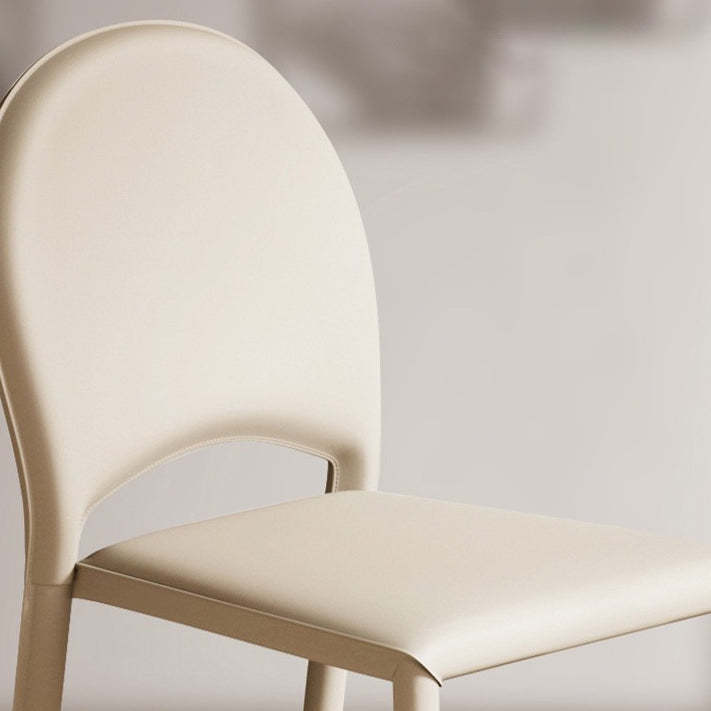 Minimalist Saddle Leather Steel Dining Chair