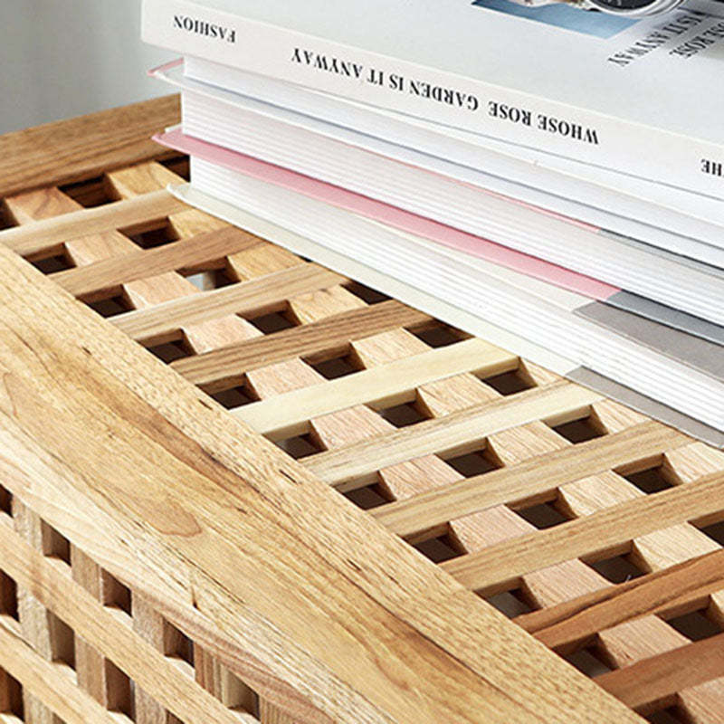 Japanese Square Wood Metal Coffee Table