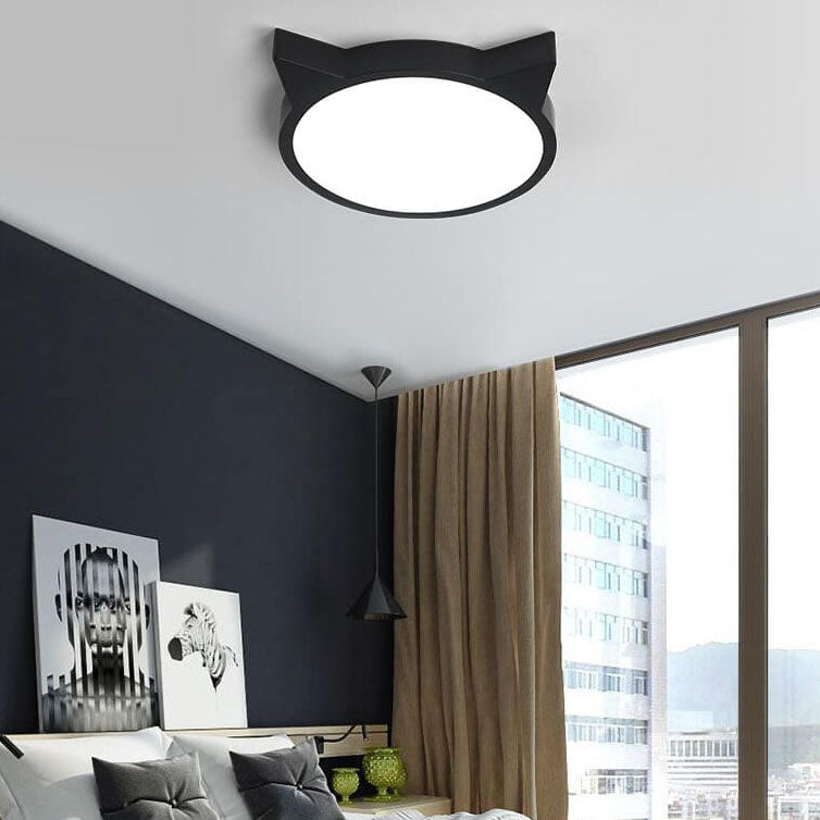 Nordic Macaron Cat LED Kids Flush Mount Light