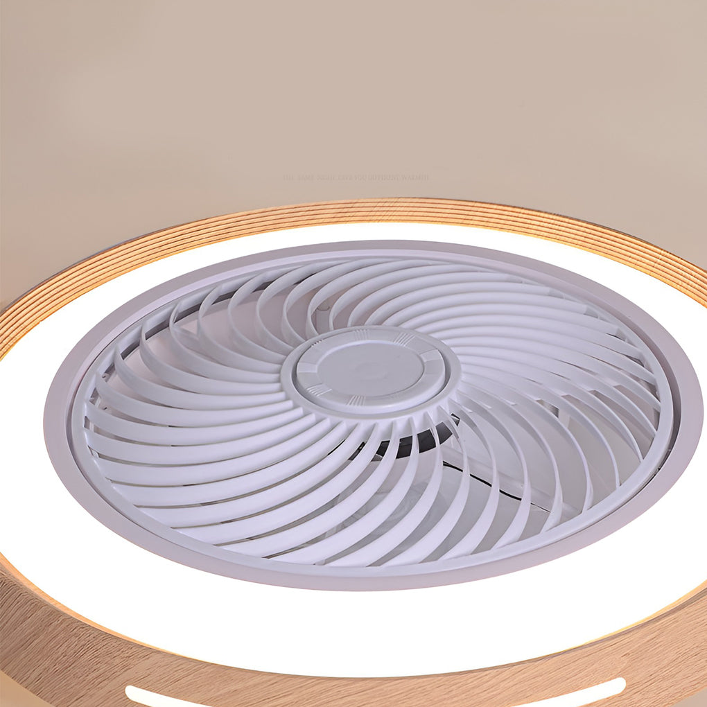 Round Ultra-Thin Mute LED Nordic Bladeless Ceiling Fan
