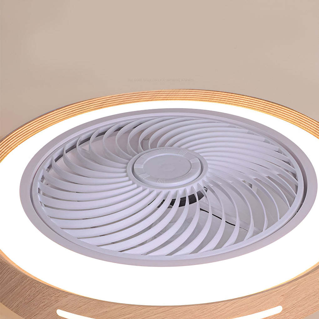 Round Ultra-Thin Mute LED Nordic Bladeless Ceiling Fan