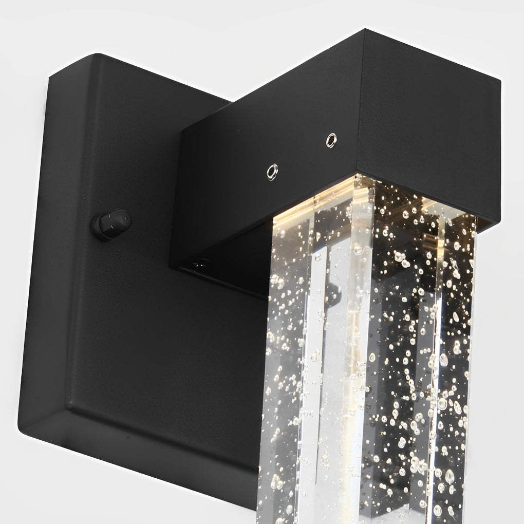Waterproof LED 10W Crystal Black Modern Outdoor Wall Lamp Exterior Lights-Lighom