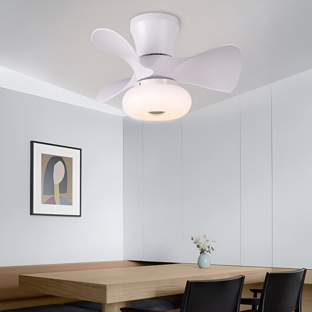 White modern 3-step macaron kids ceiling fans