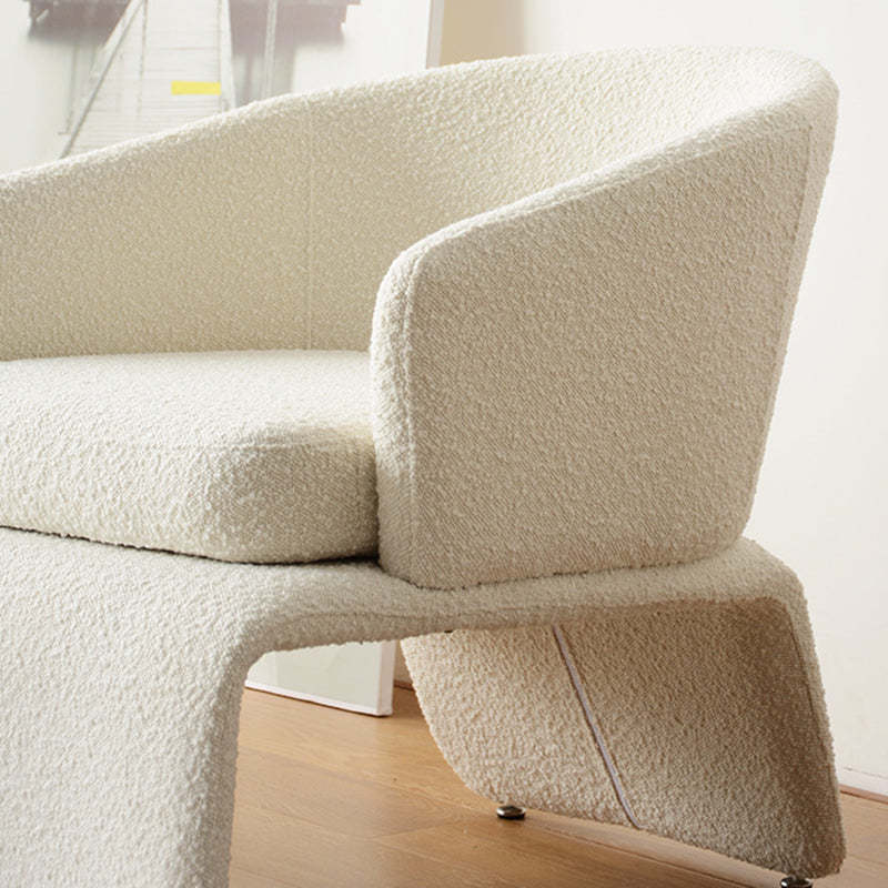 Minimalist Trapezoidal Velvet Iron Accent Chair