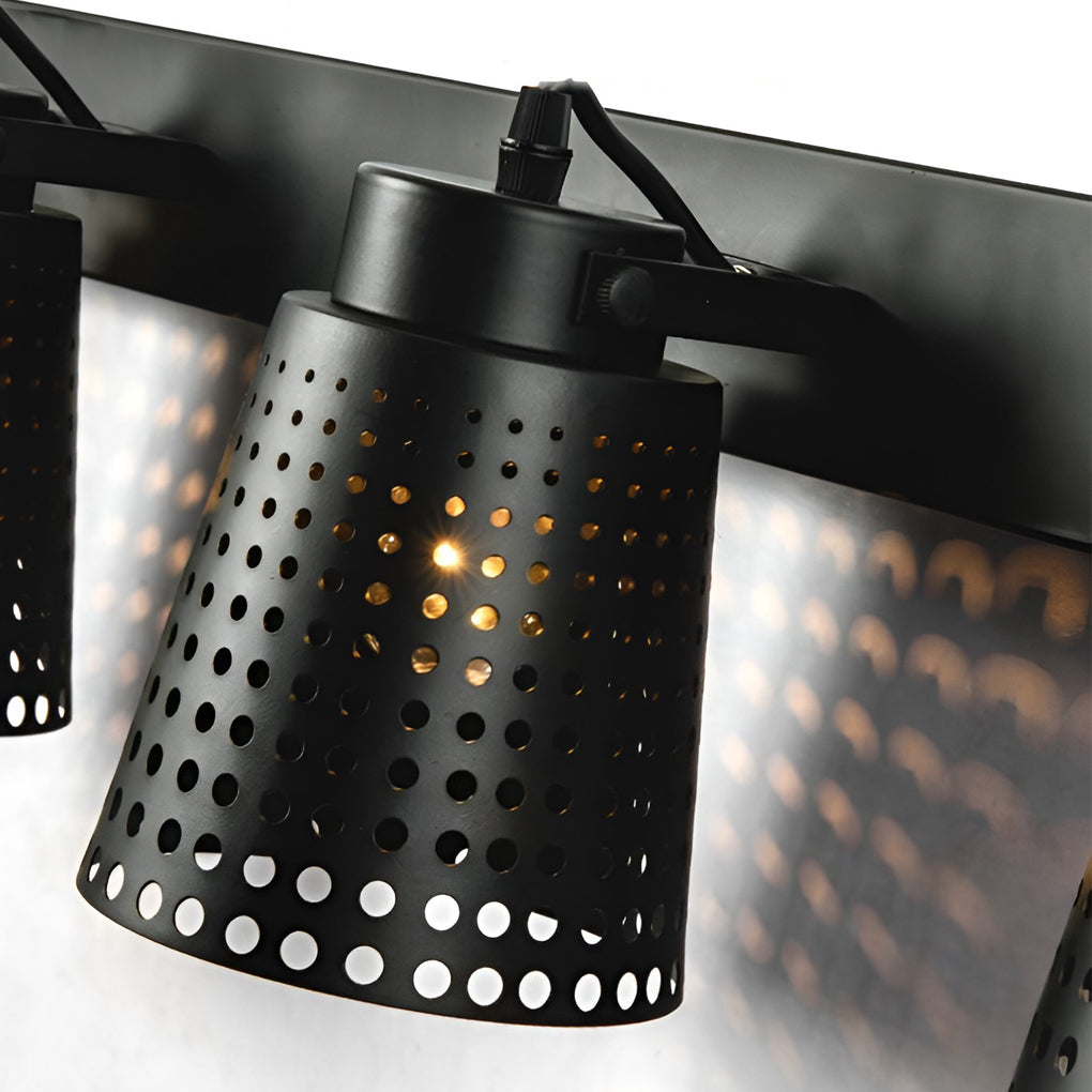 Retro Iron Hollow Adjustable Black Industrial Plug-In Sconce