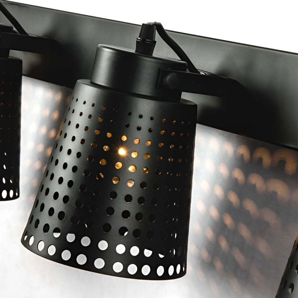 Retro Iron Hollow Adjustable Black Industrial Plug-In Sconce