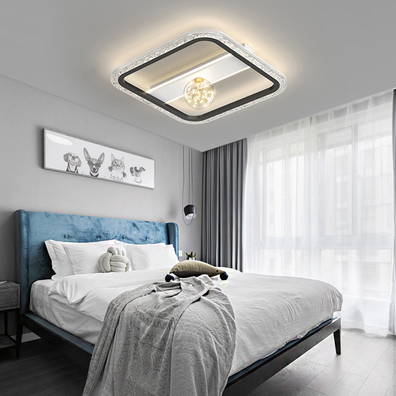 Round Rectangular Dimmable LED Ball Modern Ceiling Light