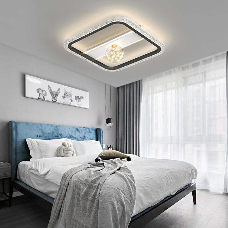 Round Rectangular Dimmable LED Ball Modern Ceiling Light