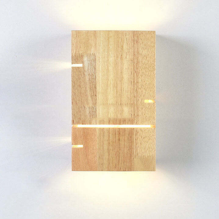 Japanese Minimalist Wooden Square Sconce