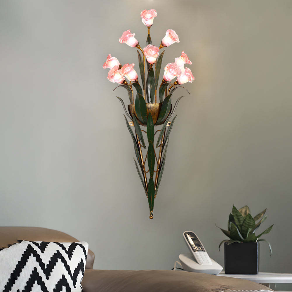 Bouquet Leaves Pastoral American Wall Lamp