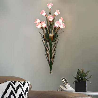 Bouquet Leaves Pastoral American Wall Lamp