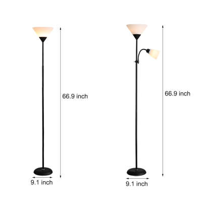 67 inch Modern Torchiere Uplight Floor Lamp with Adjustable Sidelight-Lighom