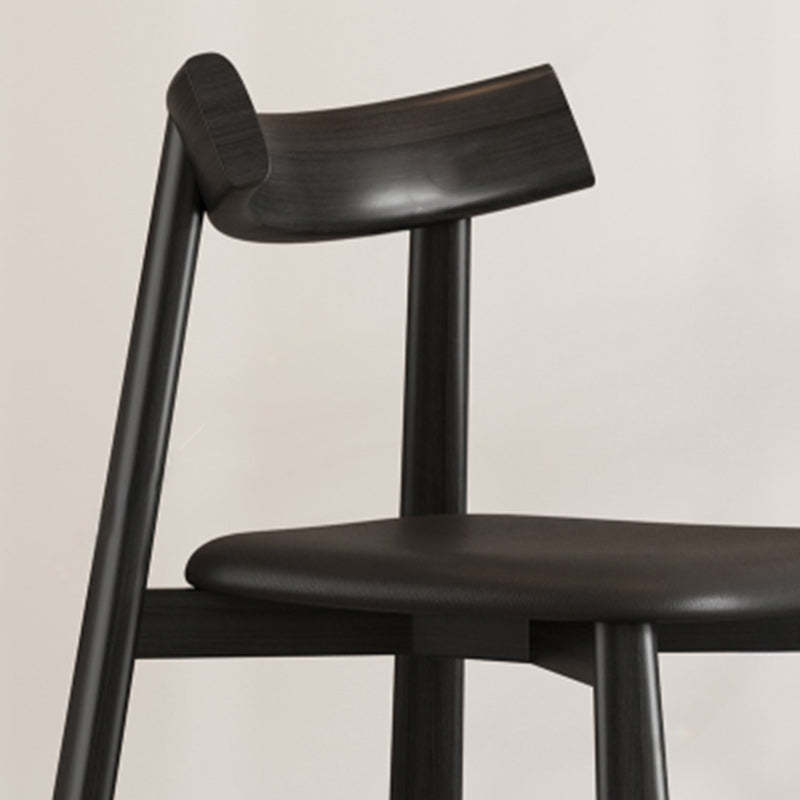 Minimalist Rectangular Wood Leather Chair