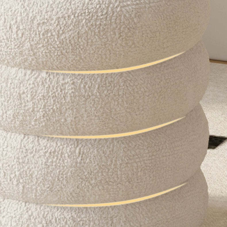 Minimalist Cylinder Lambswool Metal Vanity Stool