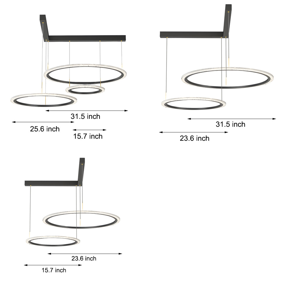 2/3-Circle Ring Minimalist Modern Ceiling Light