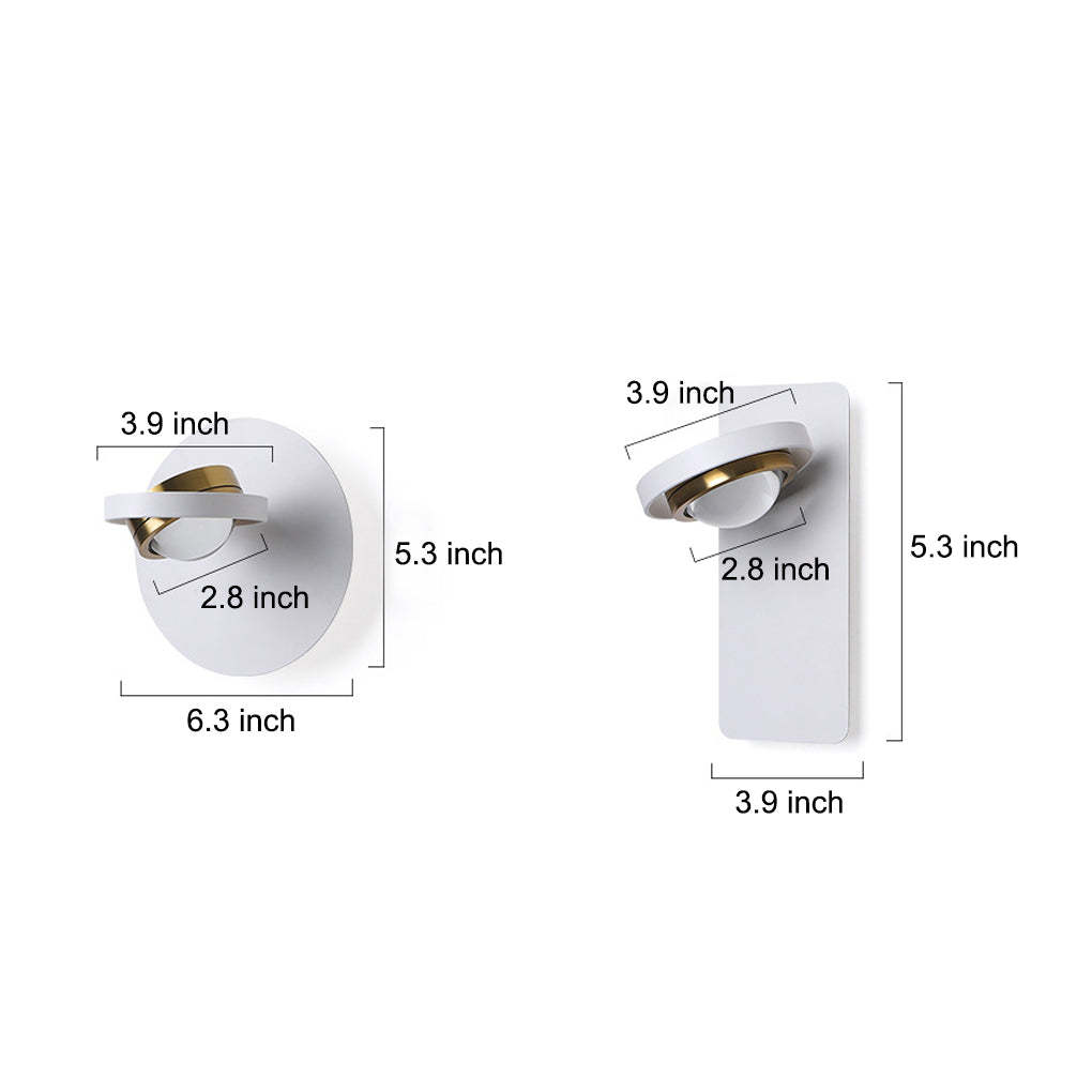 Round Square Creative Free Adjustable Direction Modern Wall Lights Fixture-Lighom