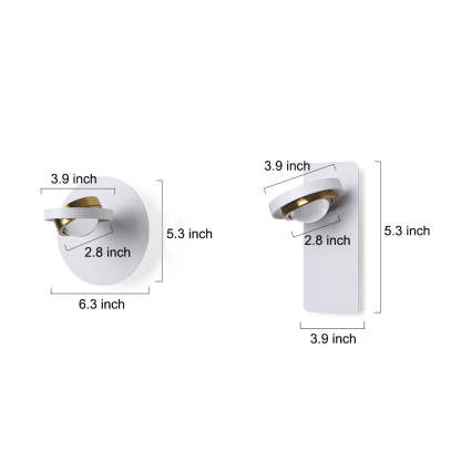 Round Square Creative Free Adjustable Direction Modern Wall Lights Fixture-Lighom