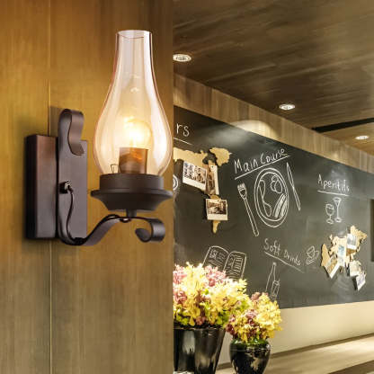 Retro Glass E27 Industrial Wall Lamp Wall Sconces Lighting-Lighom