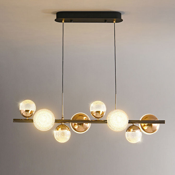 Black acrylic spherical island wall lights - luxury — Warm White / 220V-240V (UK/AU)