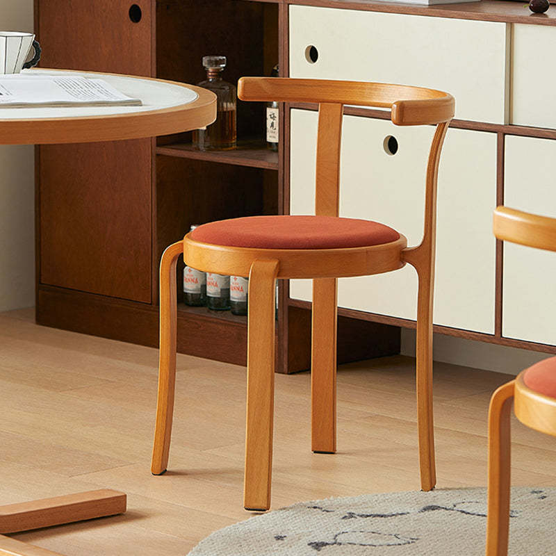 Chinese Wood Flannel Dining Chair