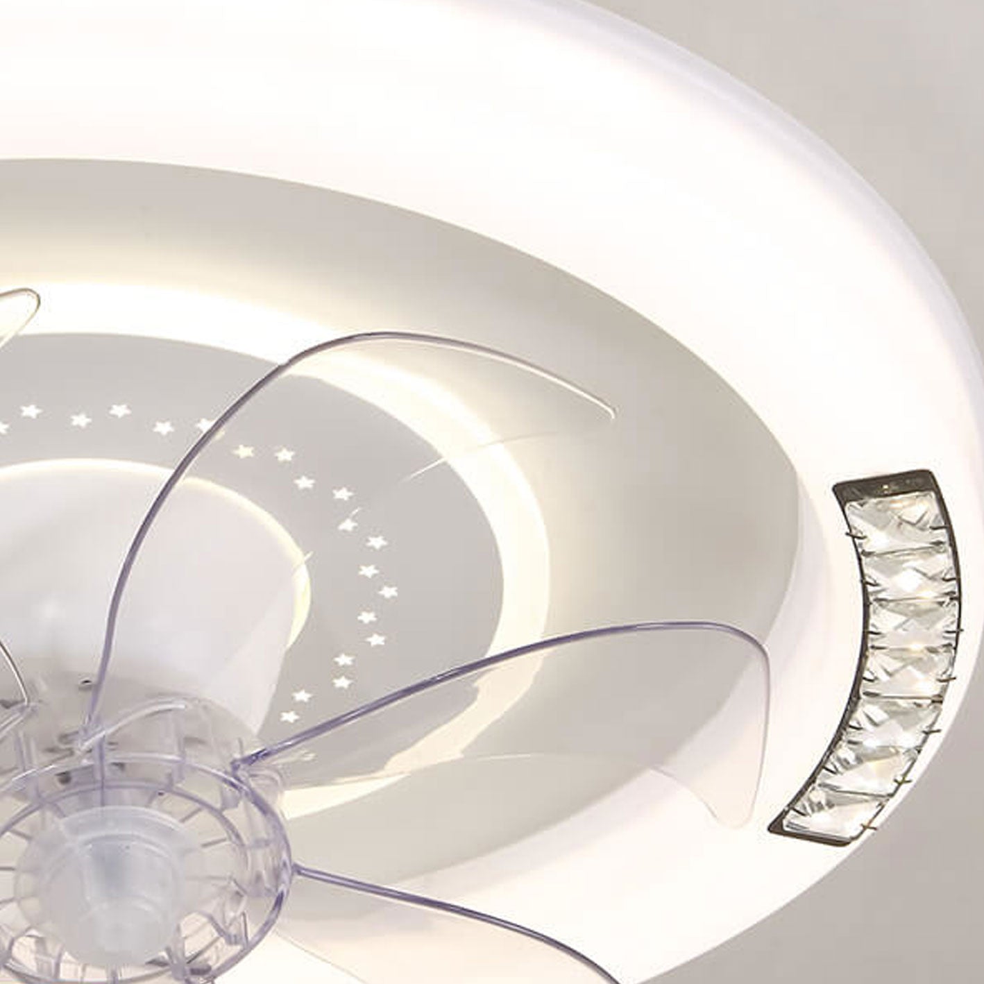 Minimalist Acrylic Round Smart LED Flush Mount Fan Light