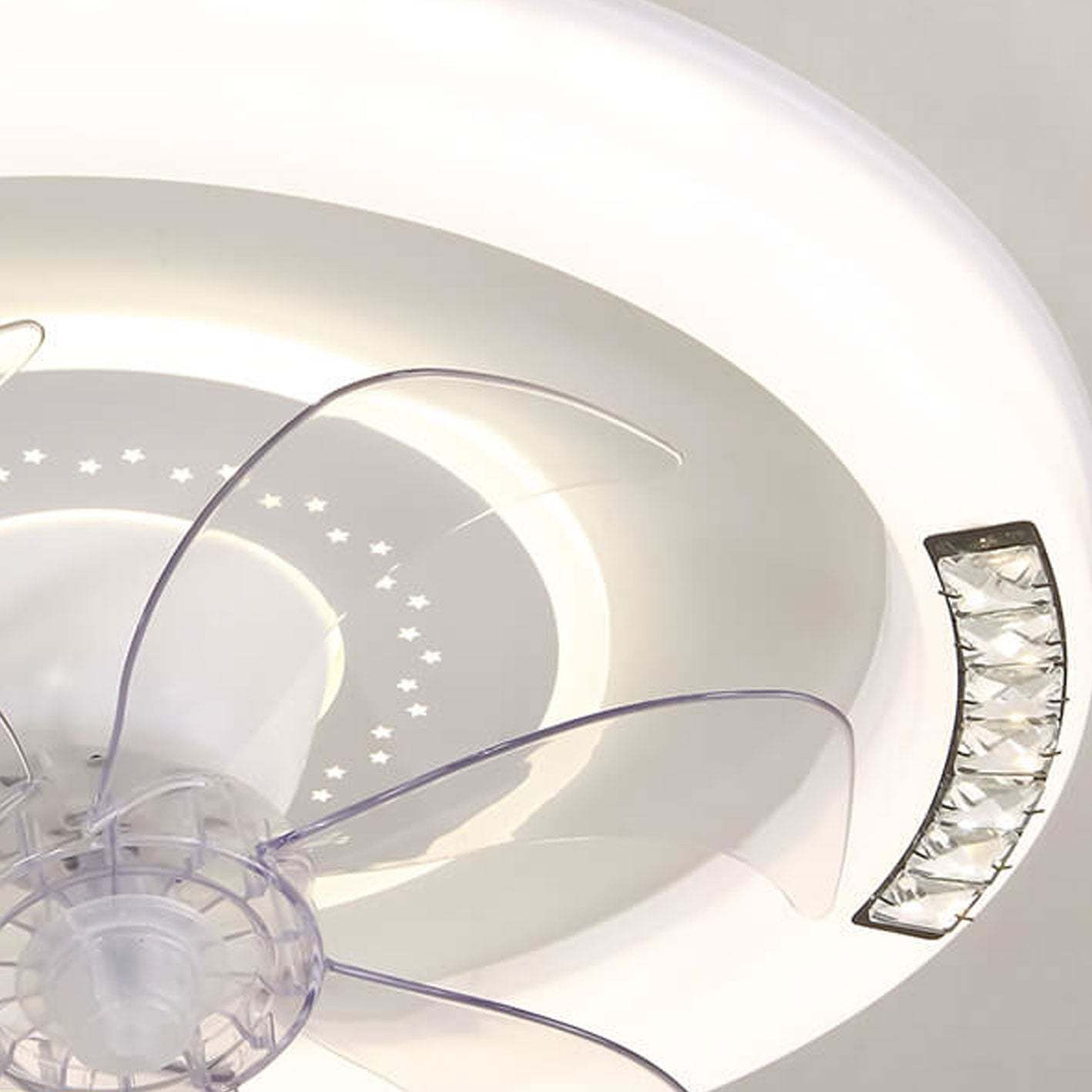 Minimalist Acrylic Round Smart LED Flush Mount Fan Light