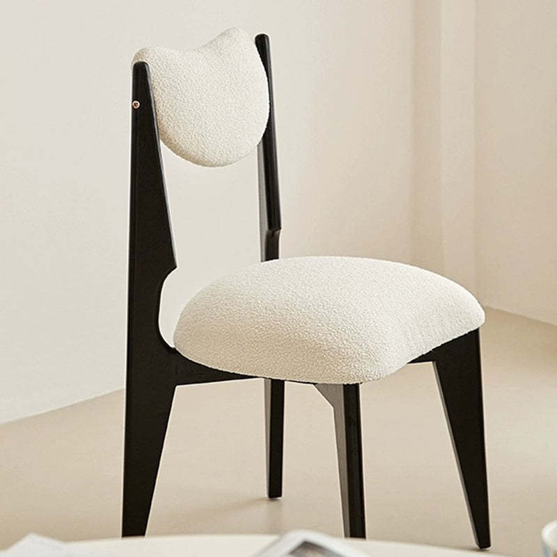 Nordic Ash Velvet Metal Crescent Dining Chair