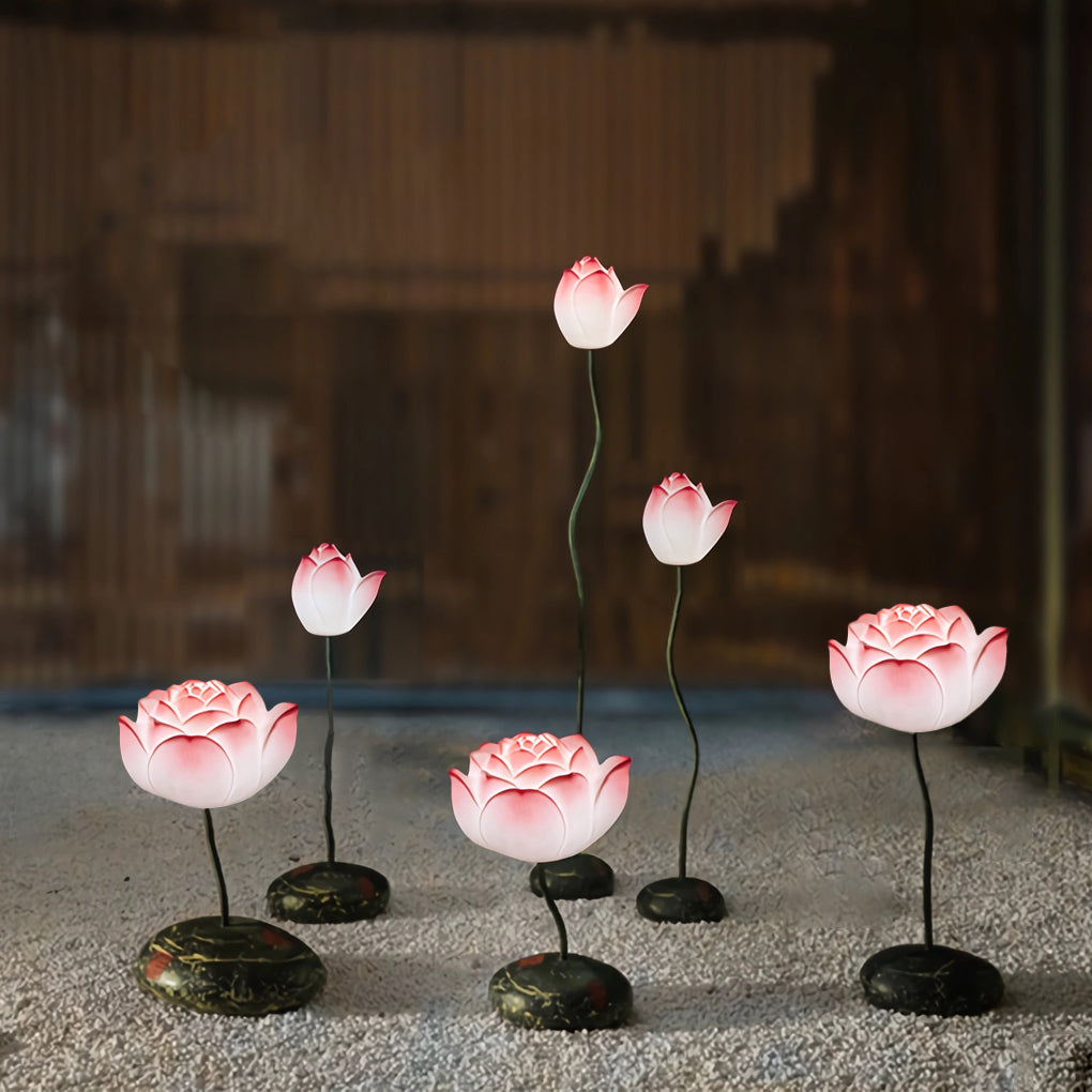 Short Fancy Lotus Aesthestics LED Flower Floor Lamp-Lighom
