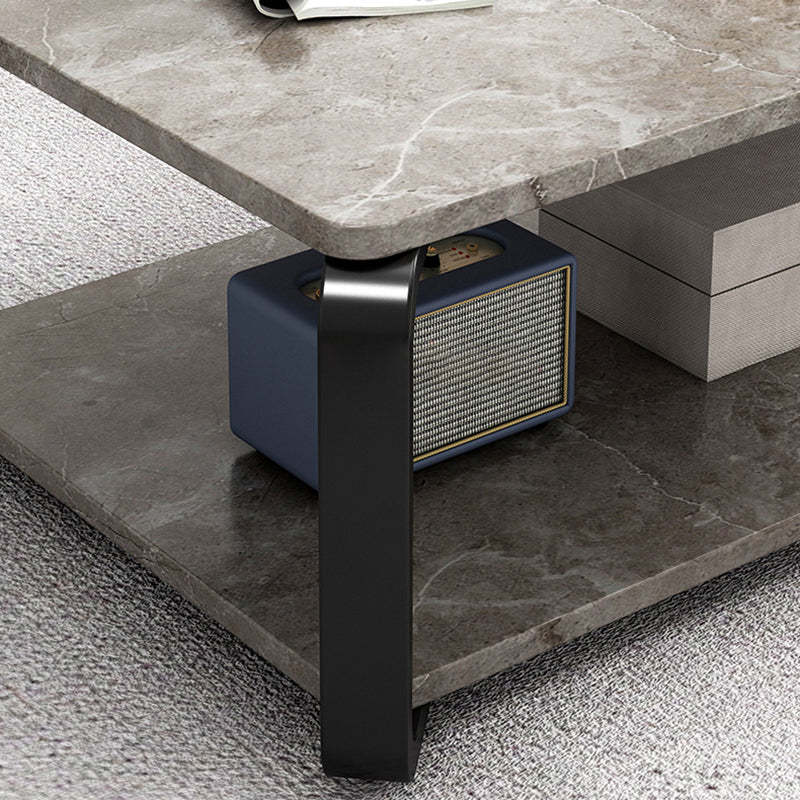 Minimalist Rectangular Metal Marble Coffee Table