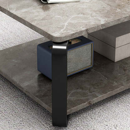 Minimalist Rectangular Metal Marble Coffee Table