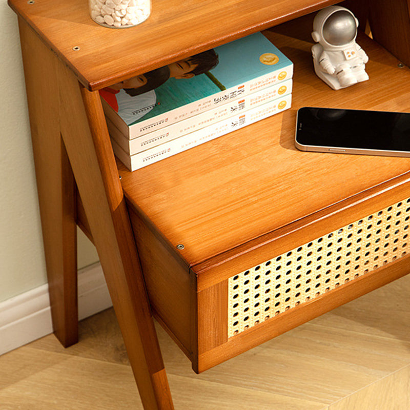 Contemporary Rectangular Wood 1-Drawer End Table