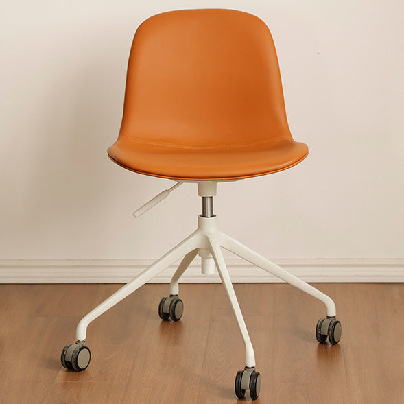 Nordic Ergonomic Microfiber Leather Lift Desk Chair — Without Roller / Light Gray Seat + White Legs