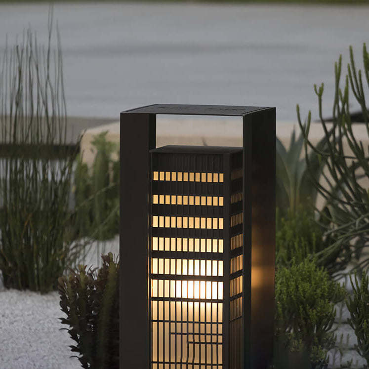 Solar Metal Square Outdoor LED Patio Floor Lamp