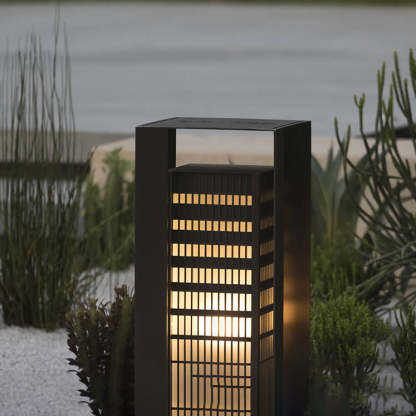Solar Metal Square Outdoor LED Patio Floor Lamp