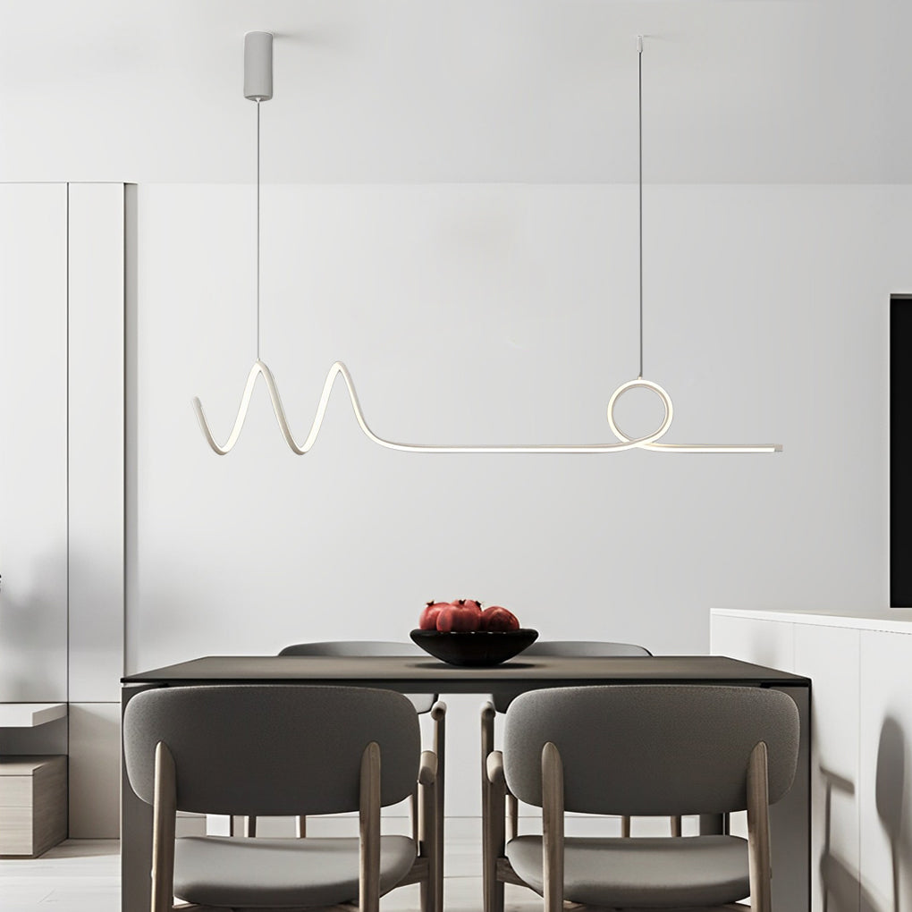 Minimalist Wave Circular Dimmable LED Smart Chandelier