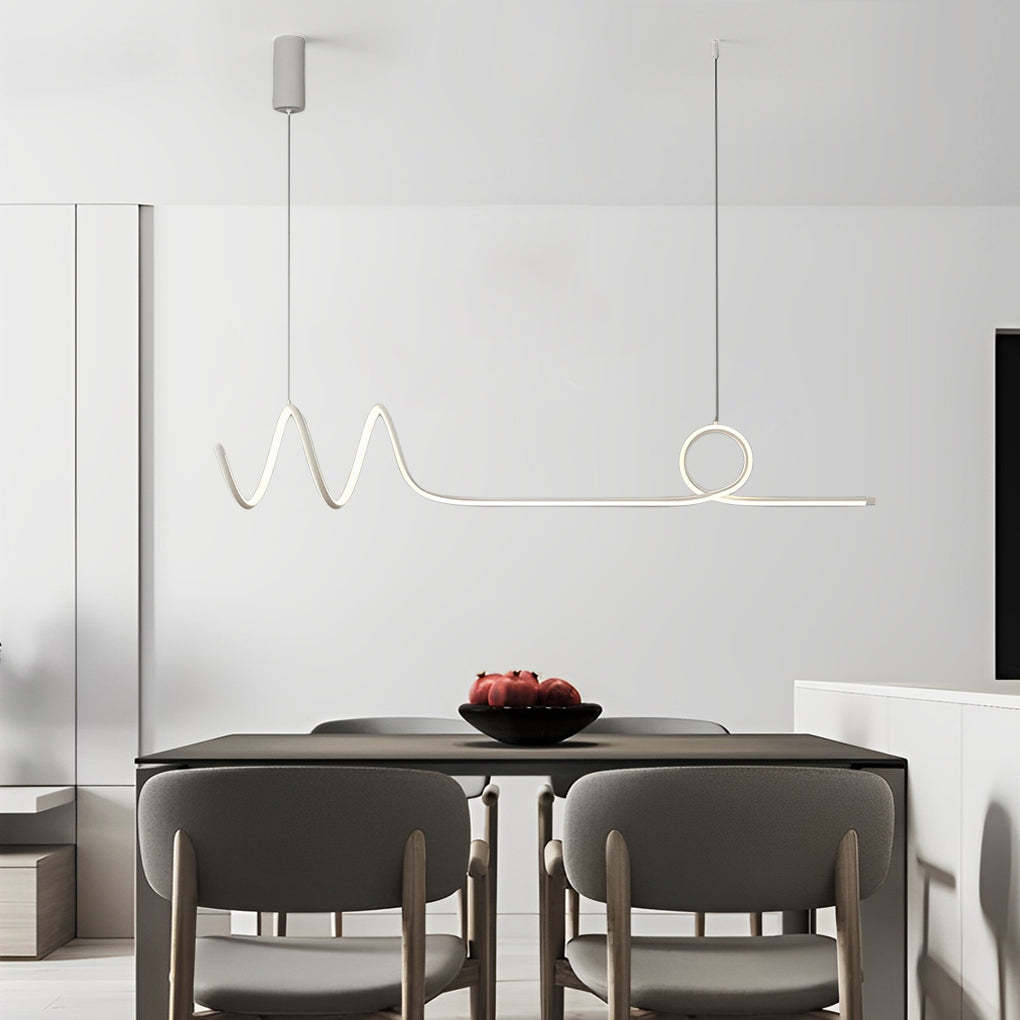 Minimalist Wave Circular Dimmable LED Smart Chandelier