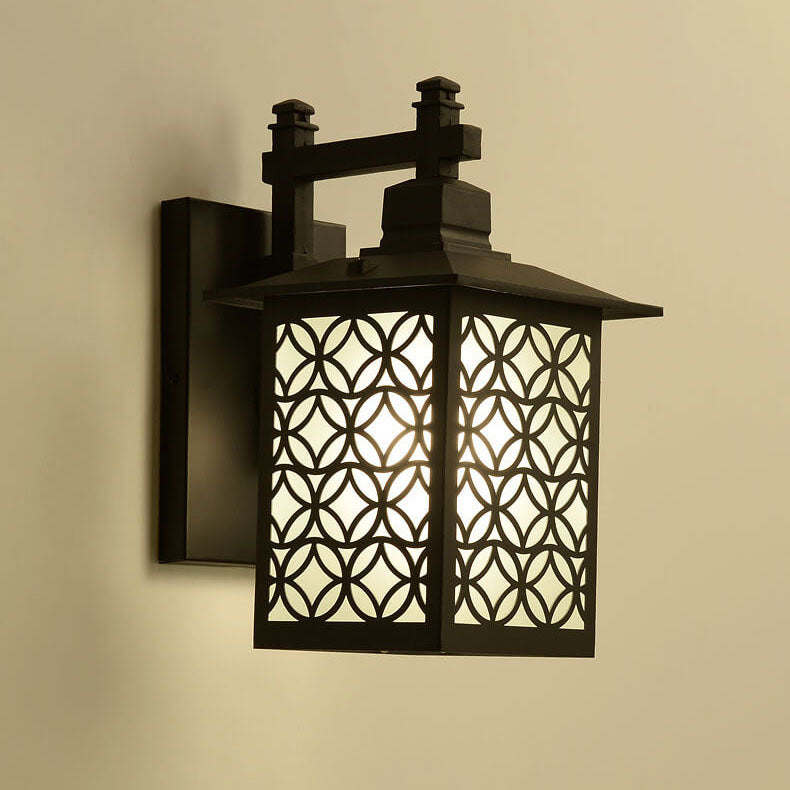 Chinese Rectangle Galvanized Zinc Alloy Wall Sconce