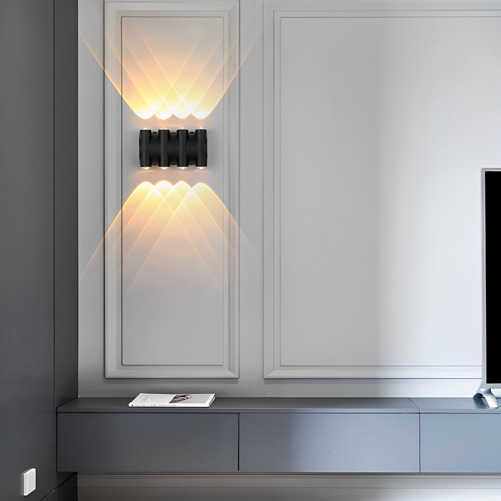 Up and Down Light LED Waterproof Black Modern Wall Washer Light Wall Lamp-Lighom