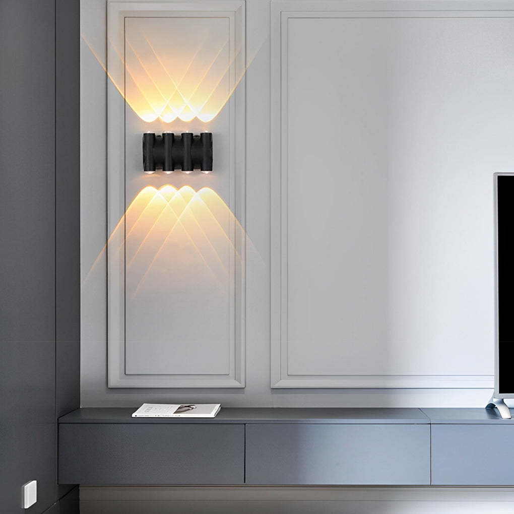 Up and Down Light LED Waterproof Black Modern Wall Washer Light Wall Lamp-Lighom