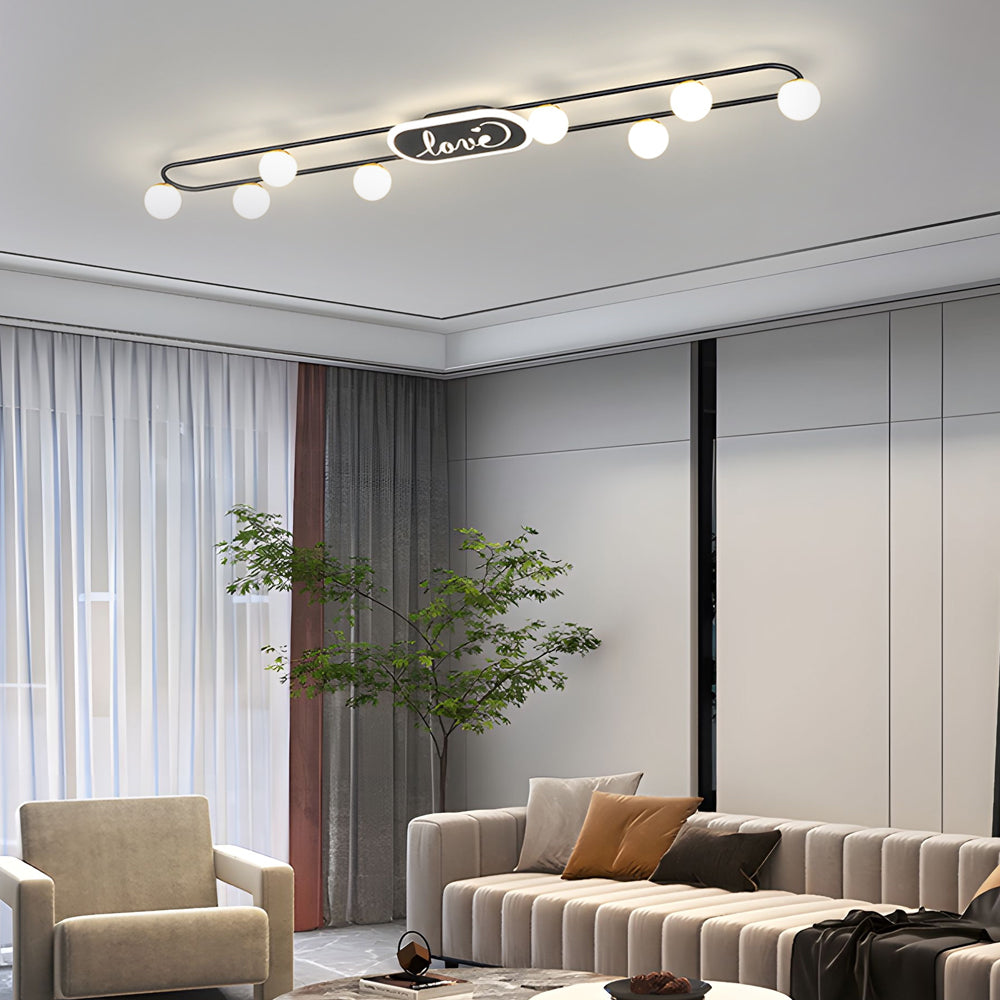 4/6/8-Light Round Acrylic Ball Modern Ceiling Light