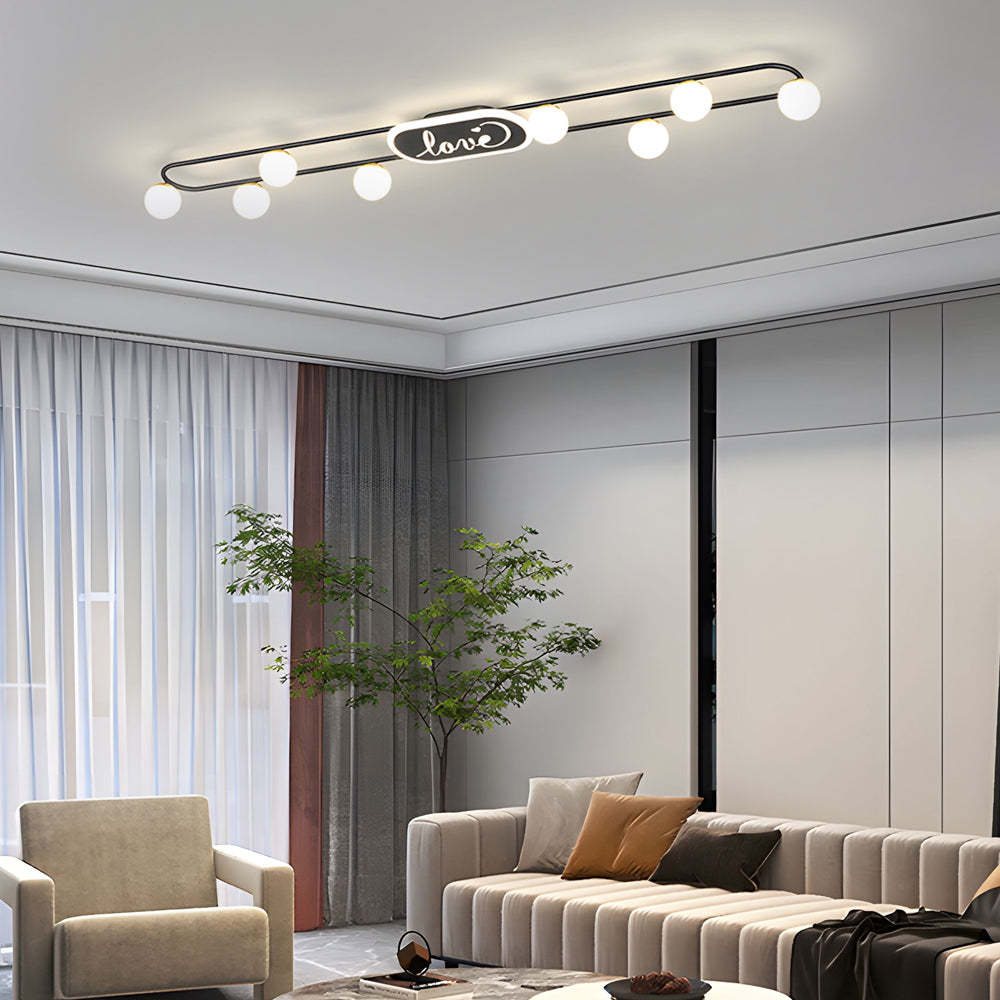 4/6/8-Light Round Acrylic Ball Modern Ceiling Light