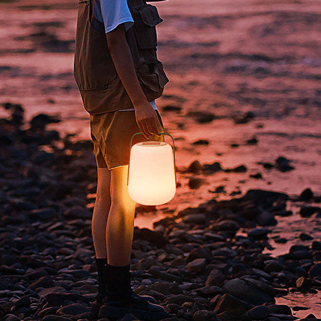 Minimalist Solar Leather Lantern Light
