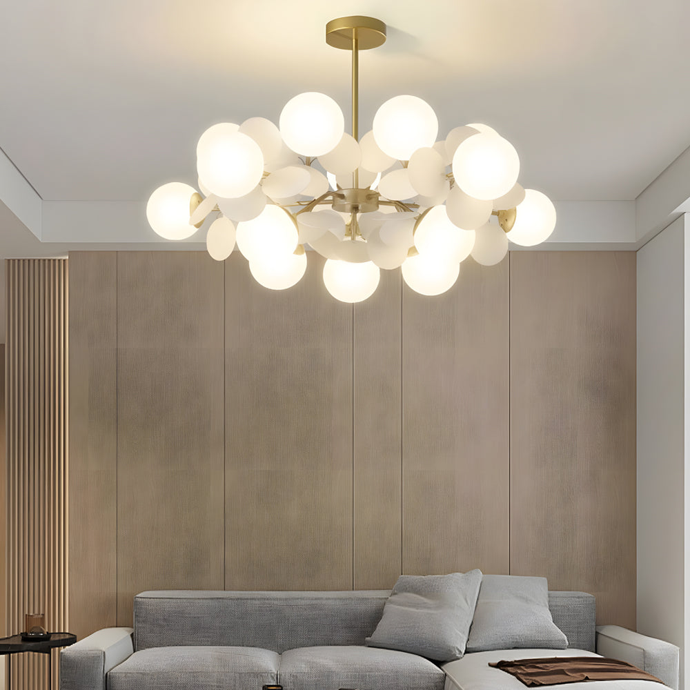 Modern multicolored branch white synthetic chandeliers — 8-Light