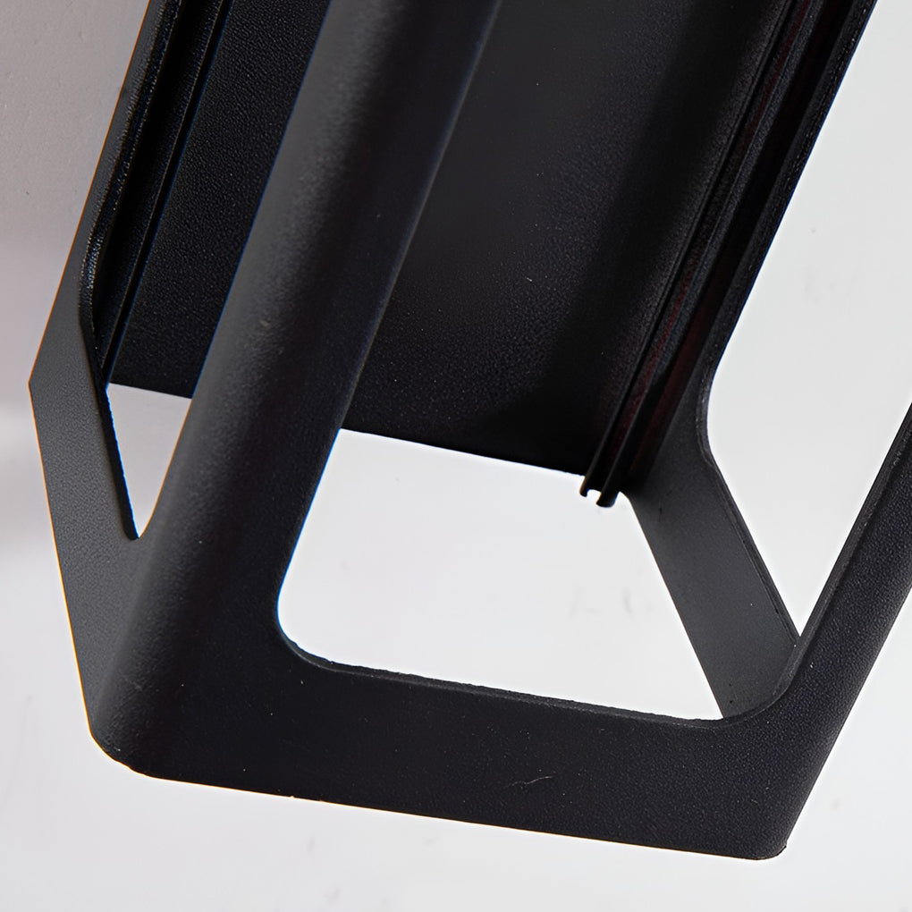 Rectangular IP65 Waterproof 12W LED Black Modern Outdoor Wall Lamp Sconces-Lighom