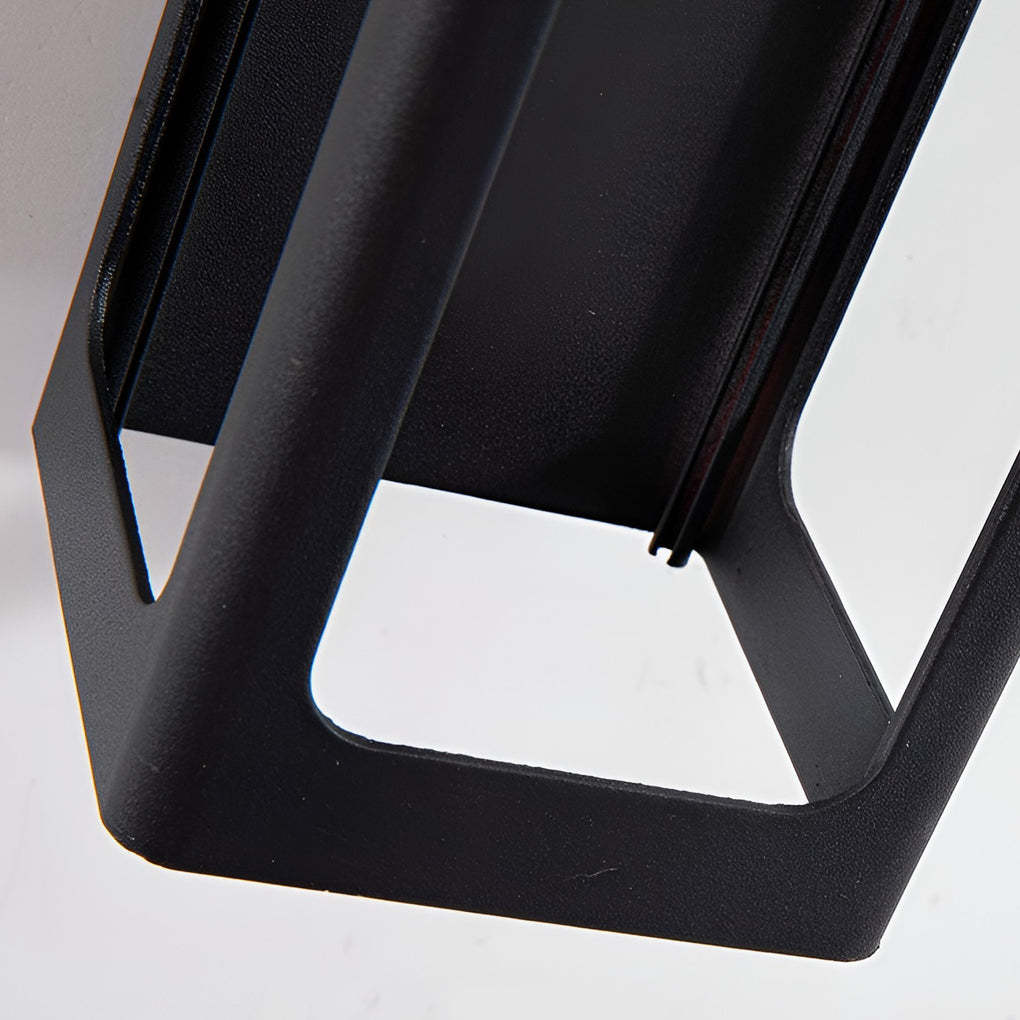 Rectangular IP65 Waterproof 12W LED Black Modern Outdoor Wall Lamp Sconces-Lighom