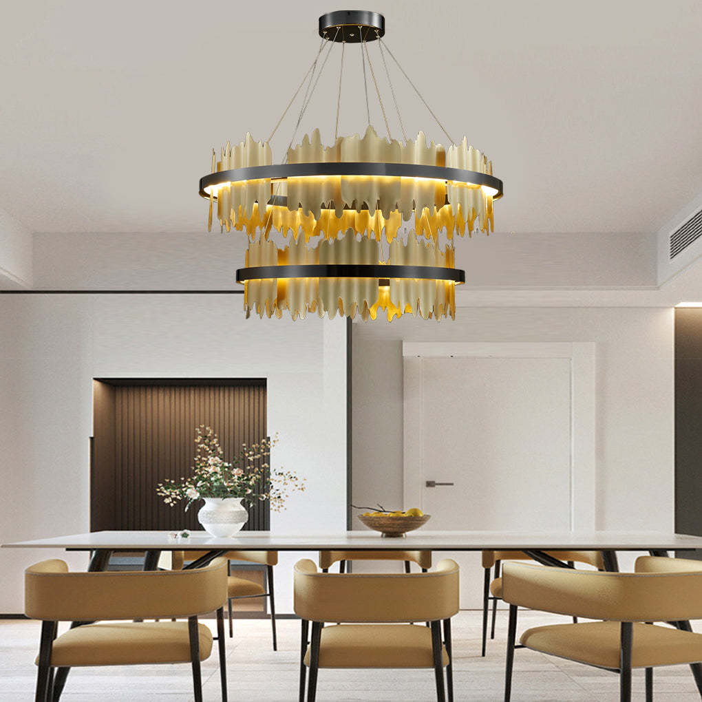 Circular Metal Dimmable LED Postmodern Chandelier