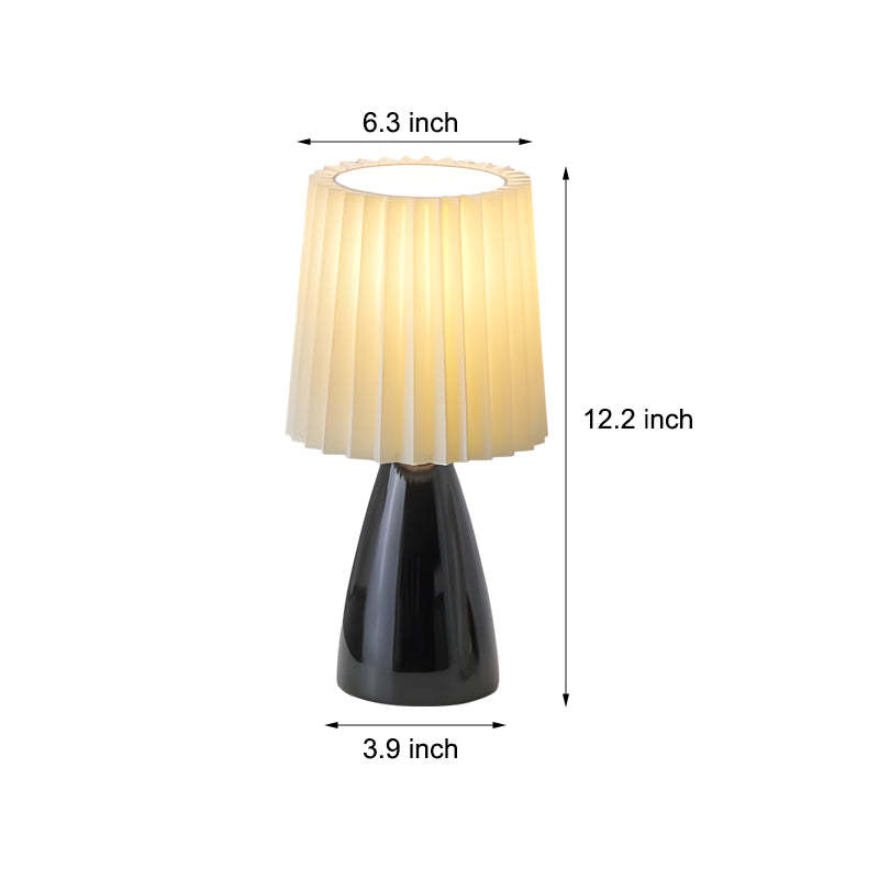12" Pleated-Shade Glass Dimmable Table Lamp